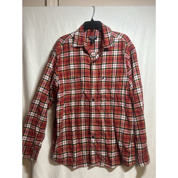 Polo Jeans Co. Other - Polo Jeans Co. Men's Flannel Red Black Plaid Button Up Shirt Size L
